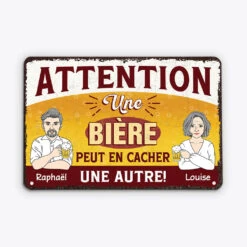 Une Bière Peut En Cacher Une Autre - Cadeau Personnalisé | Plaque En Métal Humour
