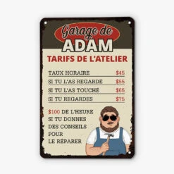 Garage D'Adam - Tarifs De L'Atelier - Cadeau Personnalisé | Plaque De Porte
