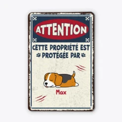 Cette Propriété Est Protégée Par ... - Cadeau Personnalisé | Plaque En Métal Pour Amoureux Des Chiens Et Chats -Vivelamode Soldes Magasin 2984EFR2 cette propriete est protegee par les chiens plaque personnalisable avec chien