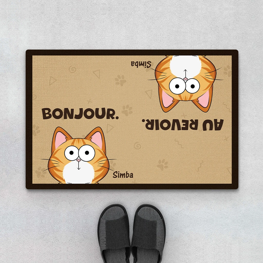 Chat À L'Envers - Cadeau Personnalisé | Paillasson Pour Amoureux Des Chats 1 Chat À L'Envers - Cadeau Personnalisé | Paillasson Pour Amoureux Des Chats
