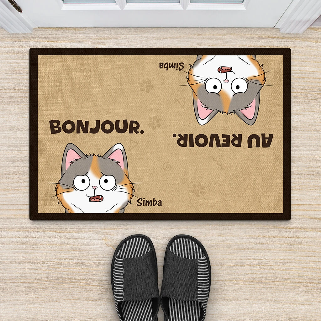 Chat À L'Envers - Cadeau Personnalisé | Paillasson Pour Amoureux Des Chats 2 Chat À L'Envers - Cadeau Personnalisé | Paillasson Pour Amoureux Des Chats – Image 2