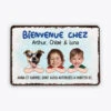 Bienvenue Chez Nous Avec Visages Amusants - Cadeau Personnalisé | Plaque En MétalPour Famille -Vivelamode Soldes Magasin 3003EFR1 bienvenue chez nous avec visages amusants plaque de porte personnalisee famille