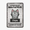 Attention Au Malfaiteur - Cadeau Personnalisé | Plaque En Métal Pour Amoureux Des Chat -Vivelamode Soldes Magasin 3004EFR1 attention au malfaiteur plaque en metal pour amoureux des chats