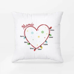 Mamie Version Lumières De Noël - Cadeau Personnalisé | Coussin Pour Mamie
