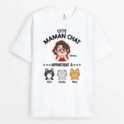 Cette Maman Chat Appartient À Version Maître Et Chat - Cadeau Personnalisé | T-shirt Pour Amoureux Des Chats