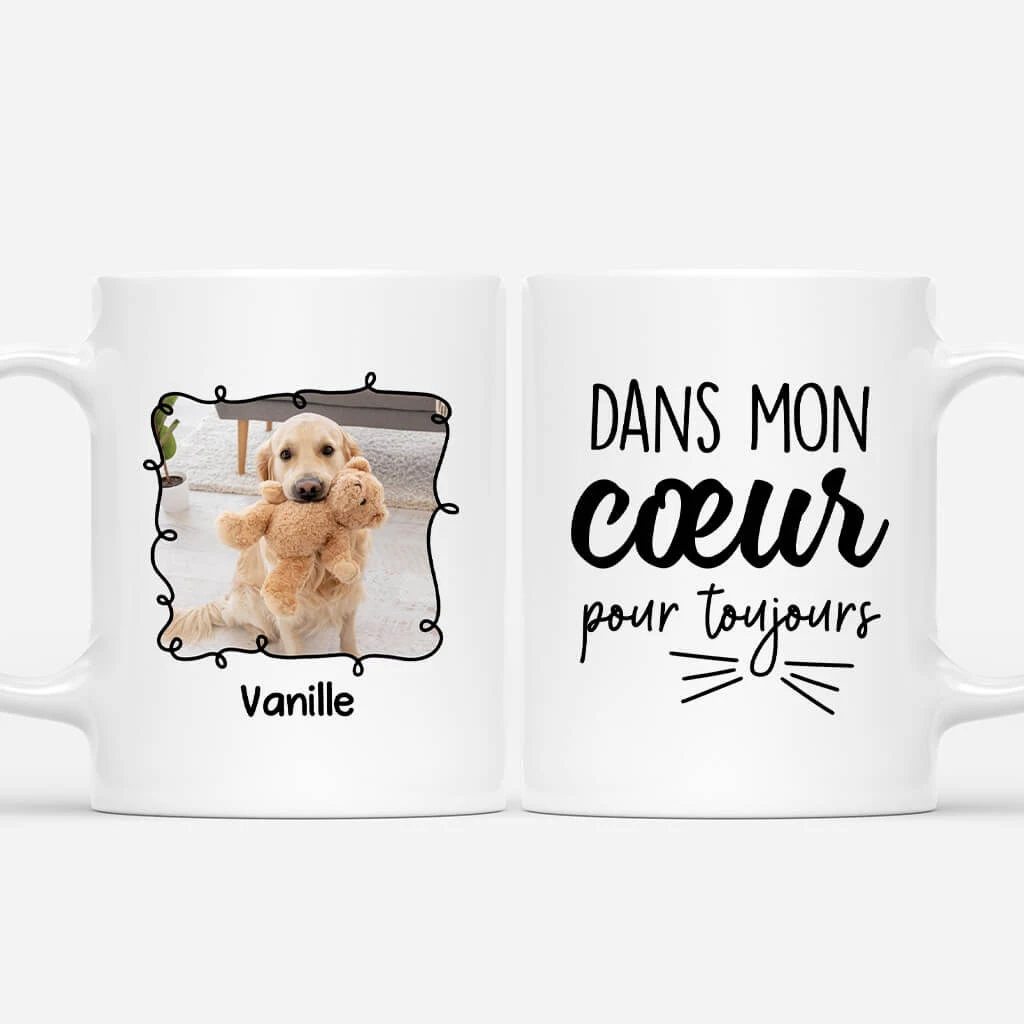 Dans Mon Cœur Pour Toujours Version Chien - Cadeau Personnalisé | Mug Pour Amoureux Des Chiens 1 Dans Mon Cœur Pour Toujours Version Chien - Cadeau Personnalisé | Mug Pour Amoureux Des Chiens