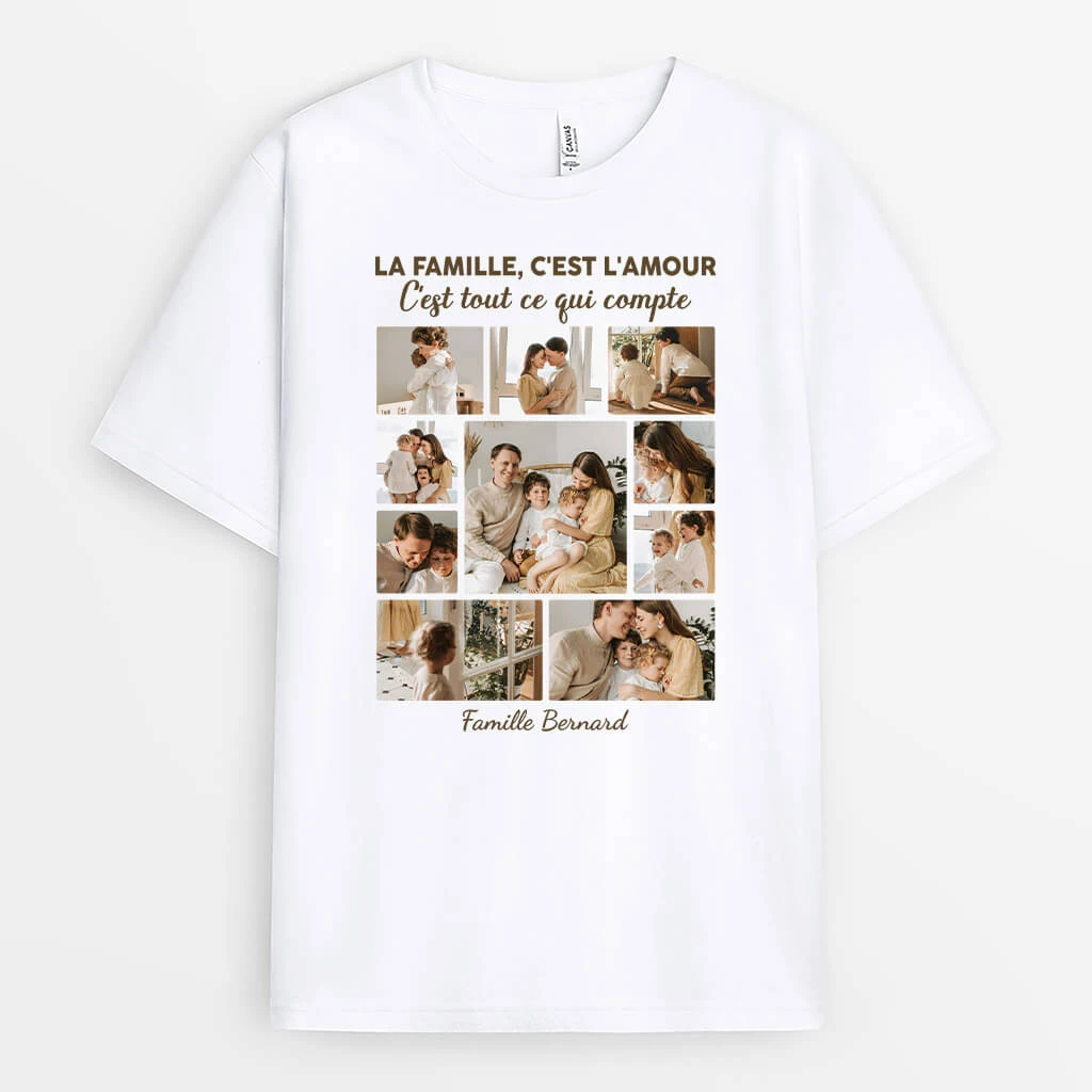 La Famille, C'est L'Amour Et C'est Tout Ce Qui Compte Version Photo - Cadeau Personnalisé | T-shirt Pour Famille 1 La Famille, C'est L'Amour Et C'est Tout Ce Qui Compte Version Photo - Cadeau Personnalisé | T-shirt Pour Famille