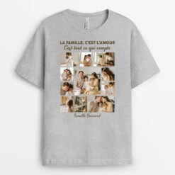 Vivelamode Soldes Magasin -Vivelamode Soldes Magasin 3114AFR2 la famille cest lamour et cest tout ce qui compte version photo t shirt personnalise famille