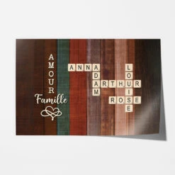 Amour Et Famille Version Mots Croisés - Cadeau Personnalisé | Poster Pour Famille