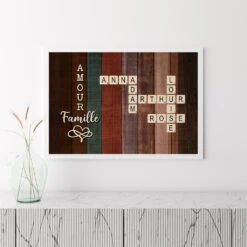 Amour Et Famille Version Mots Croisés - Cadeau Personnalisé | Poster Pour Famille -Vivelamode Soldes Magasin 3150SFR3 amour et famille version mots croises poster pour famille personnalise