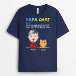 Vivelamode Soldes Magasin -Vivelamode Soldes Magasin 3187AFR2 definition de papa chat plus cool tee shirt personnalise chat