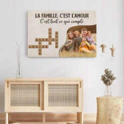 La Famille C'est L'Amour Avec Photo - Cadeau Personnalisé | Toile Pour Famille -Vivelamode Soldes Magasin 3222CFR3 la famille cest lamour avec photo toile personnalisable famille