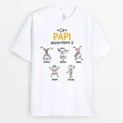 Ce Papy Appartient À Version Bonhommes Allumettes - Cadeau Personnalisé | T-shirt Pour Papy