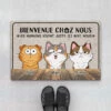 Bienvenue Chez Nous Avec Chats Espiègles - Cadeau Personnalisé | Paillasson Pour Amoureux Des Animaux -Vivelamode Soldes Magasin 3301DFR1 bienvenue chez nous avec chats espiegles paillasson personnalise avec chat
