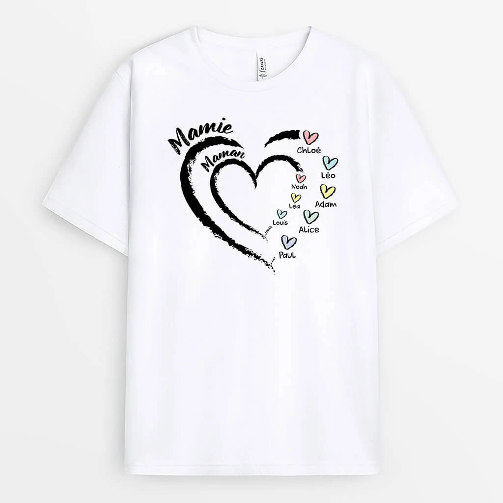 Mamie Version Cœur Dessiné Au Crayon Pastel - Cadeau Personnalisé | T-shirt Pour Mamie 1 Mamie Version Cœur Dessiné Au Crayon Pastel - Cadeau Personnalisé | T-shirt Pour Mamie