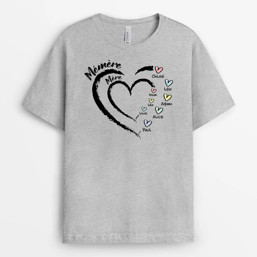 Mamie Version Cœur Dessiné Au Crayon Pastel - Cadeau Personnalisé | T-shirt Pour Mamie 2 Mamie Version Cœur Dessiné Au Crayon Pastel - Cadeau Personnalisé | T-shirt Pour Mamie – Image 2
