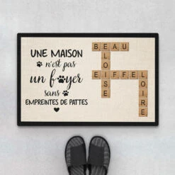 Paillasson Pattes Et Mots Croisés Personnalisés Prénoms