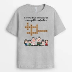 Il N'y A Pas De Plus Grand Cadeau Que Mes Petits-Enfants Avec Mots Croisés - Cadeau Personnalisé | T-shirt Pour Grands-Parents