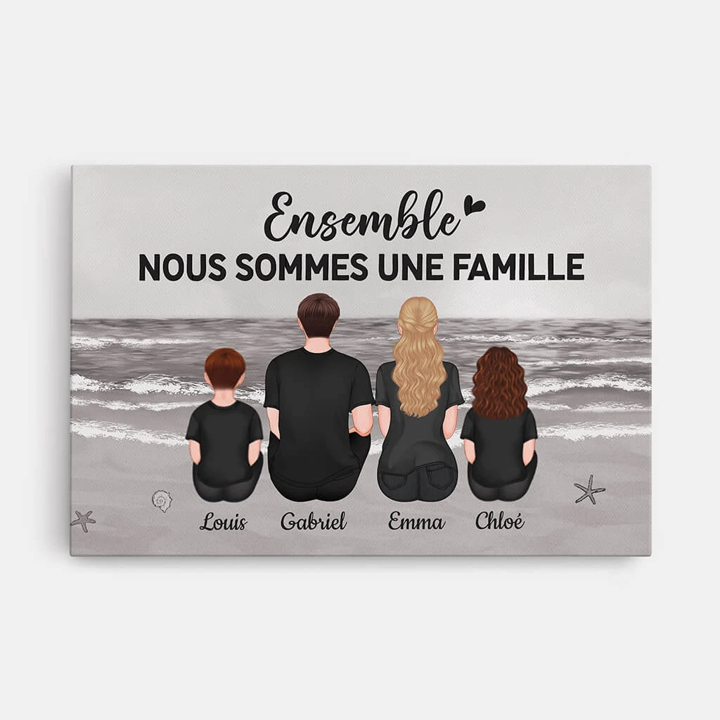 Ensemble Nous Formons Une Famille Version Mer Monochrome - Cadeau Personnalisé | Toile Pour Famille 1 Ensemble Nous Formons Une Famille Version Mer Monochrome - Cadeau Personnalisé | Toile Pour Famille