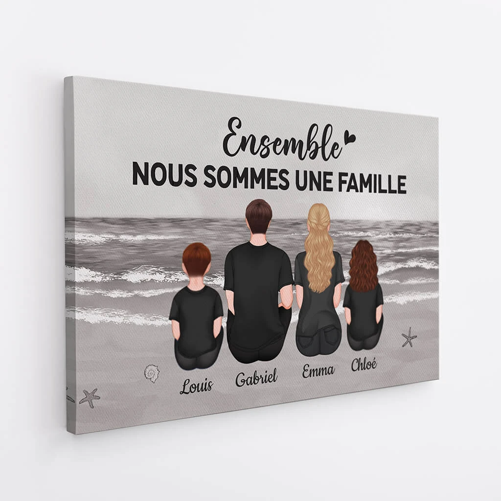 Ensemble Nous Formons Une Famille Version Mer Monochrome - Cadeau Personnalisé | Toile Pour Famille 2 Ensemble Nous Formons Une Famille Version Mer Monochrome - Cadeau Personnalisé | Toile Pour Famille – Image 2
