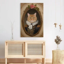 Portrait Du Chat Royal - Cadeau Personnalisé | Toile Pour Amoureux Des Animaux -Vivelamode Soldes Magasin 3373CFR3 portrait du chat royal toile personnalisable avec chat