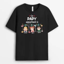 Ce Papy Appartient À Version Cadres Noel - Cadeau Personnalisé | T-shirt Pour Papy