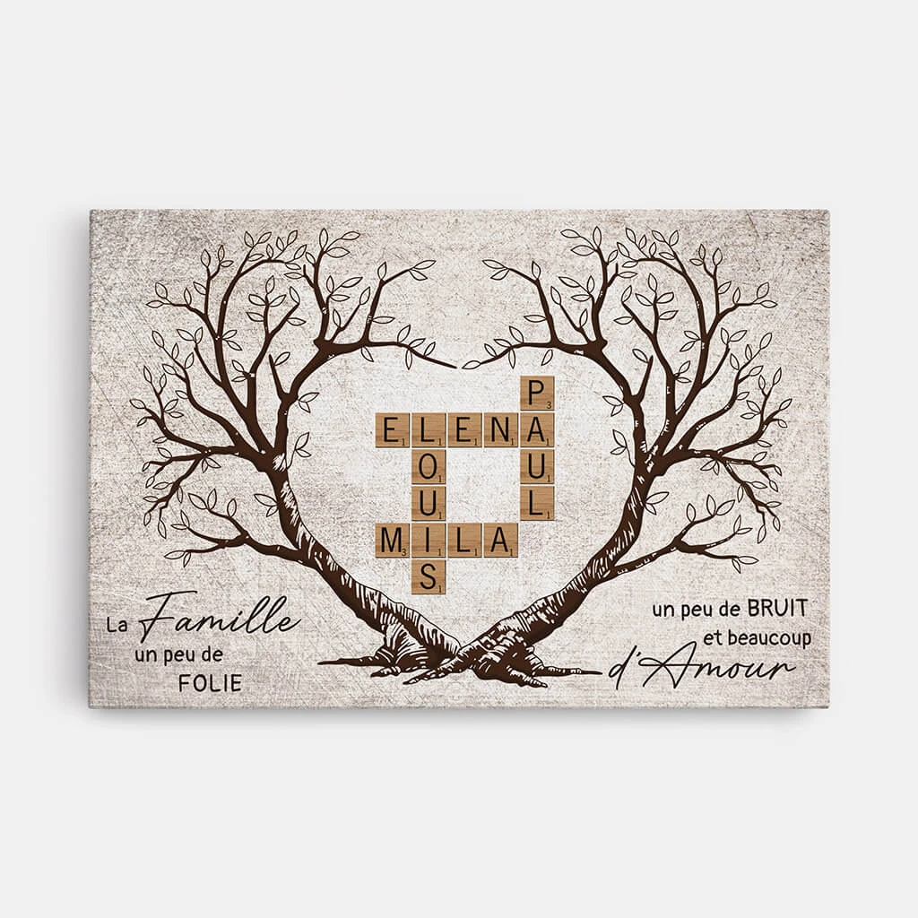 Arbre De Famille Et Les Mots Croisés - Cadeau Personnalisé | Toile Pour Famille 1 Arbre De Famille Et Les Mots Croisés - Cadeau Personnalisé | Toile Pour Famille