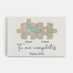 Tu Me Complètes - Cadeau Personnalisé | Toile Pour Couple