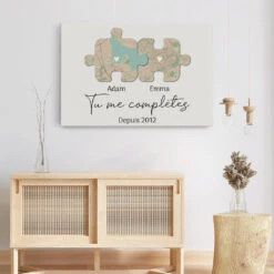 Tu Me Complètes - Cadeau Personnalisé | Toile Pour Couple -Vivelamode Soldes Magasin 3395CFR3 tu me completes toile personnalisee couple