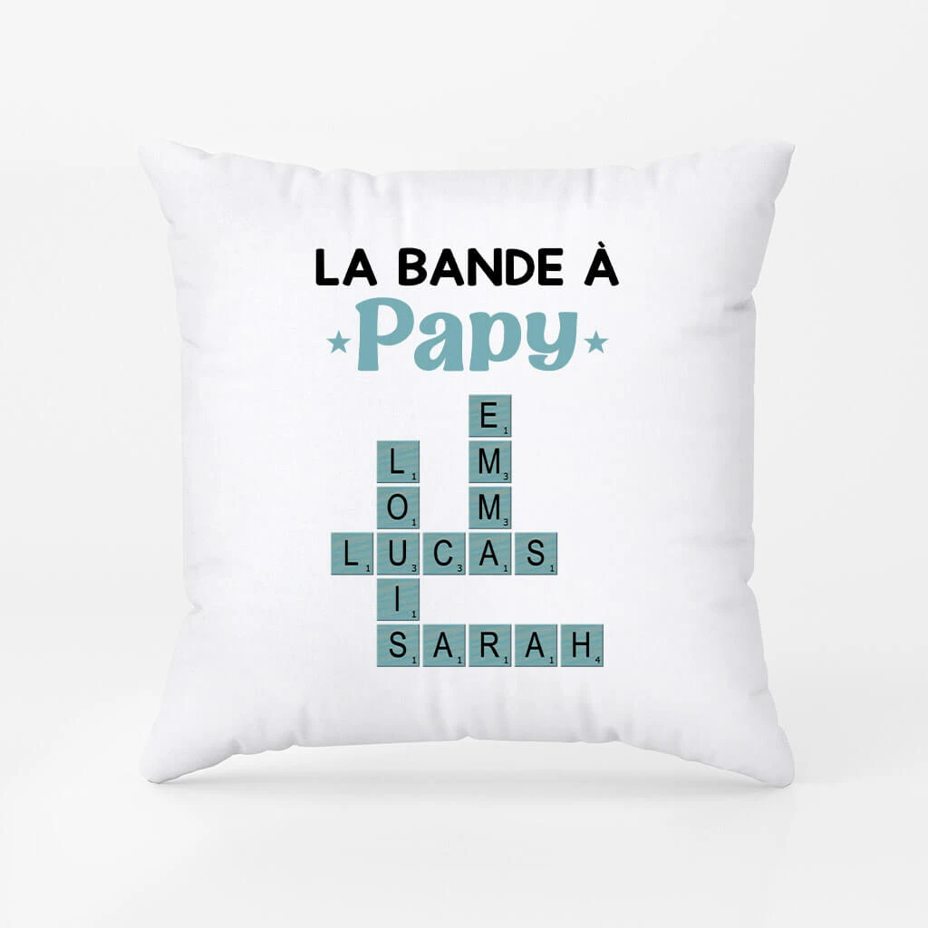 La Bande À Papy Avec Mots Croisés Bleus - Cadeau Personnalisé | Coussin Pour Papy 1 La Bande À Papy Avec Mots Croisés Bleus - Cadeau Personnalisé | Coussin Pour Papy