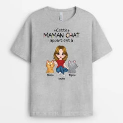 Cette Maman Chat Appartient À Avec Chats Mignons - Cadeau Personnalisé | T-shirt Pour Amoureux Des Animaux