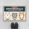 Bienvenue À La Maison Des Chats - Cadeau Personnalisé | Paillasson Pour Amoureux Des Chats -Vivelamode Soldes Magasin 3428DFR1 bienvenue a la maison des chats tapis personnalise avec chat