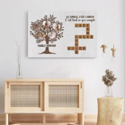 Famille Avec Photo Et Mots Croisés Personnalisables - Cadeau Personnalisé | Toile Pour Famille -Vivelamode Soldes Magasin 3438CFR3 famille avec photo et mots croises personnalisables toile personnalisee famille