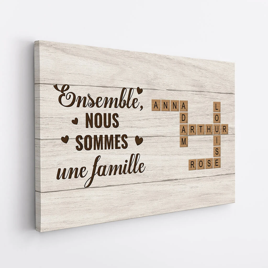 Ensemble Nous Formons Une Famille Version Bois Avec Mots Croisés - Cadeau Personnalisé | Toile Pour Famille 2 Ensemble Nous Formons Une Famille Version Bois Avec Mots Croisés - Cadeau Personnalisé | Toile Pour Famille – Image 2