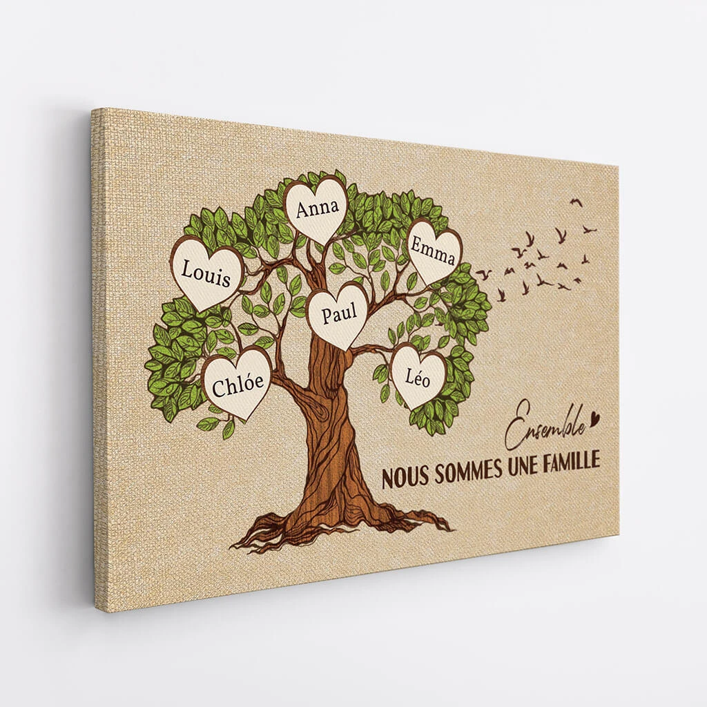 Ensemble Nous Formons Une Famille Version L'Arbre Généalogique - Cadeau Personnalisé | Toile Pour Famille 2 Ensemble Nous Formons Une Famille Version L'Arbre Généalogique - Cadeau Personnalisé | Toile Pour Famille – Image 2