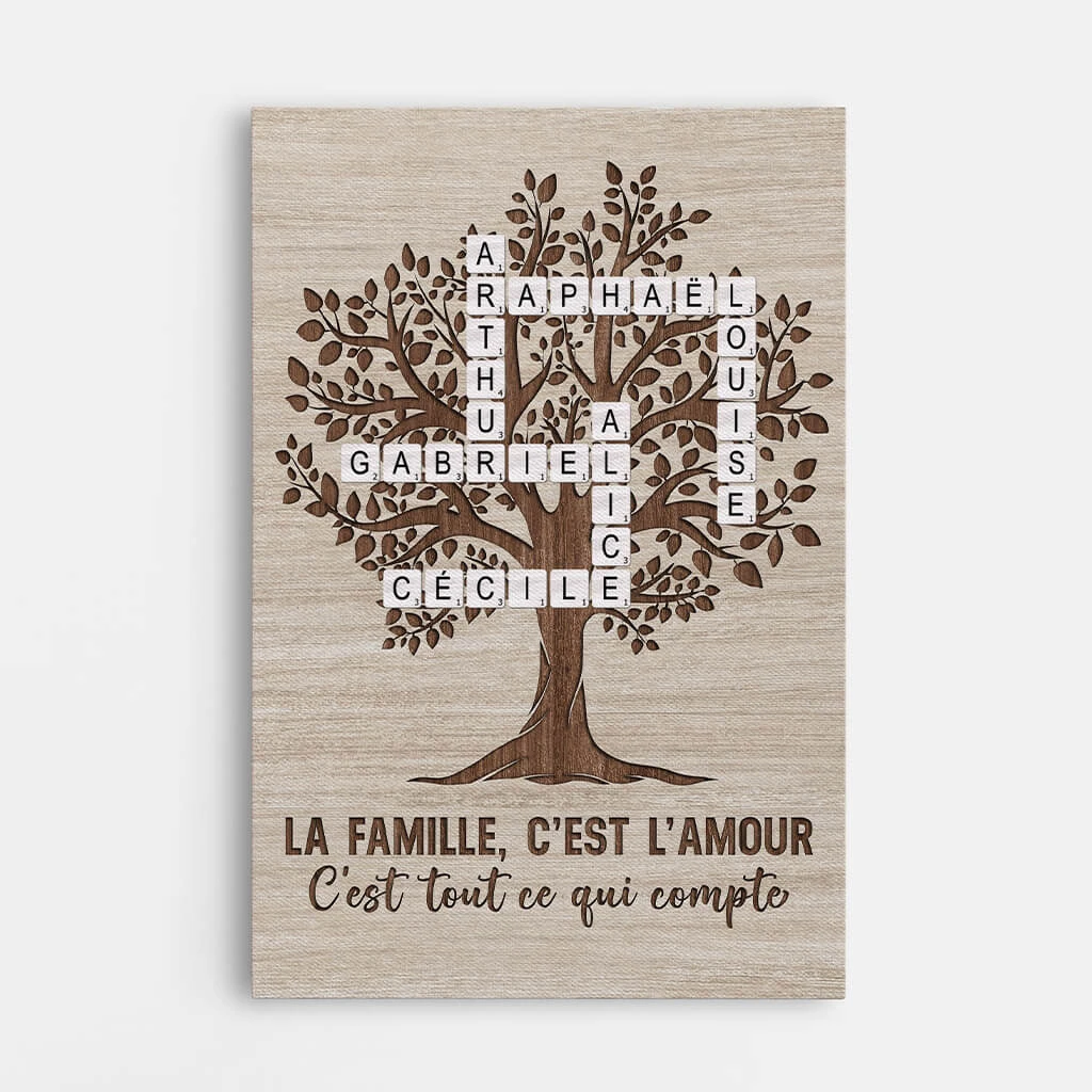 La Famille L'Amour Version Mots Croisés - Cadeau Personnalisé | Toile Pour Famille 1 La Famille L'Amour Version Mots Croisés - Cadeau Personnalisé | Toile Pour Famille