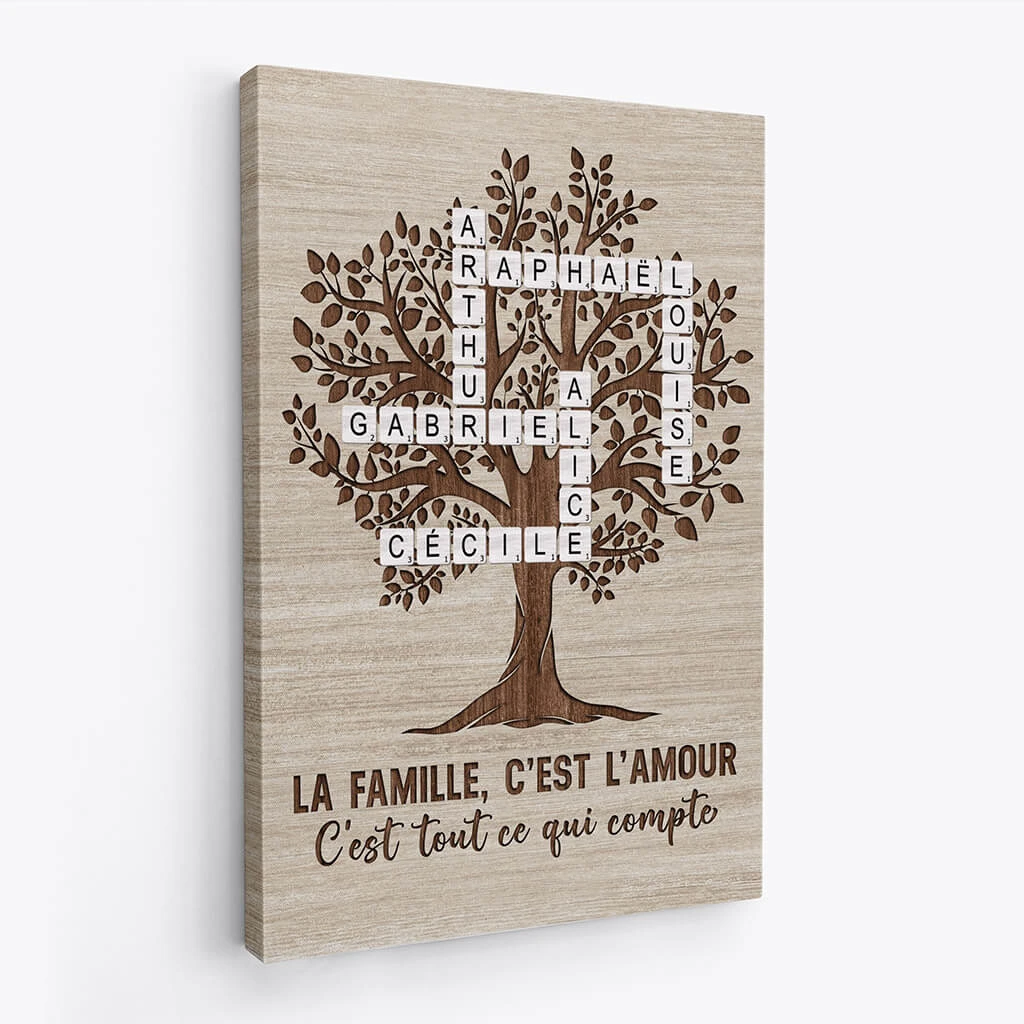 La Famille L'Amour Version Mots Croisés - Cadeau Personnalisé | Toile Pour Famille 2 La Famille L'Amour Version Mots Croisés - Cadeau Personnalisé | Toile Pour Famille – Image 2