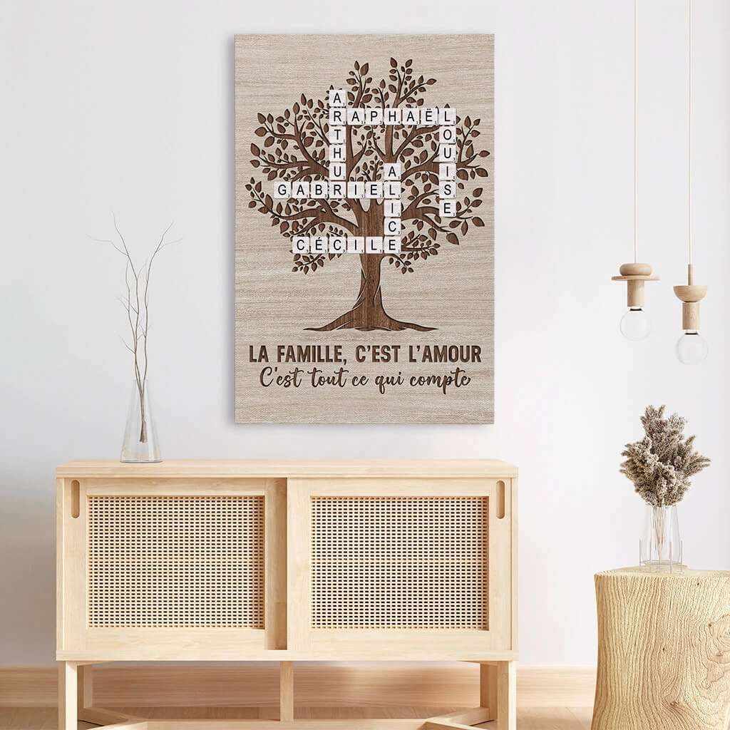 La Famille L'Amour Version Mots Croisés - Cadeau Personnalisé | Toile Pour Famille 3 La Famille L'Amour Version Mots Croisés - Cadeau Personnalisé | Toile Pour Famille – Image 3