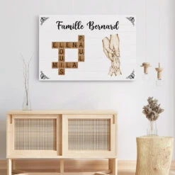 La Famille Version Les Mains Tenant Avec Mots Croisés - Cadeau Personnalisé | Toile Pour Famille -Vivelamode Soldes Magasin 3463CFR3 la famille version les mains tenant avec mots croises toile personnalisable pour famille