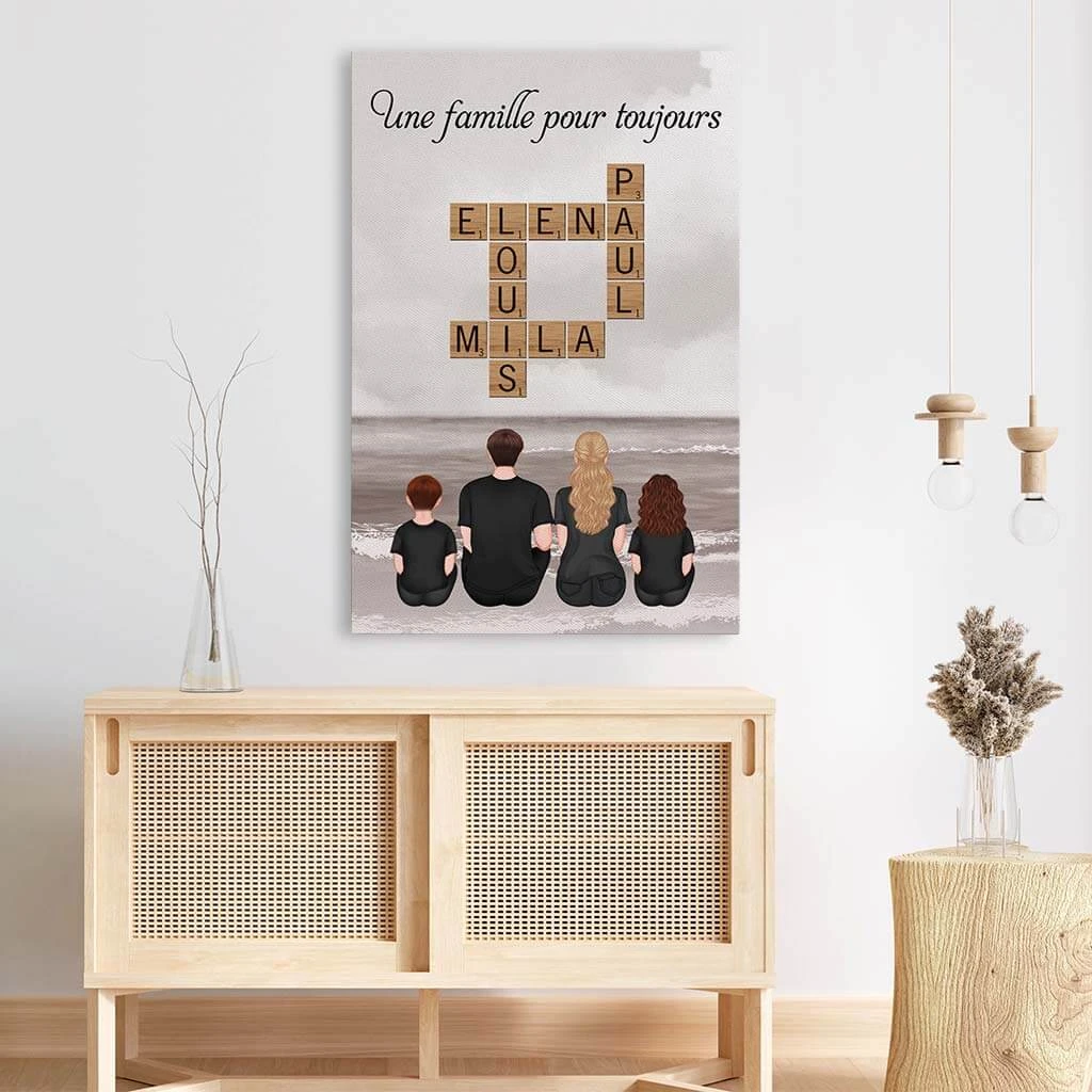 Une Famille Pour Toujours - Cadeau Personnalisé | Toile Pour Famille 3 Une Famille Pour Toujours - Cadeau Personnalisé | Toile Pour Famille – Image 3