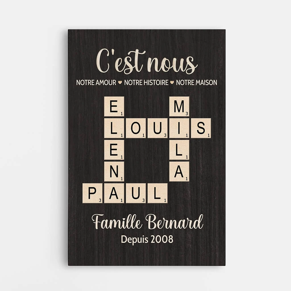 Notre Amour, Notre Histoire, Notre Maison Depuis Avec Mots Croisés - Cadeau Personnalisé | Toile Pour Famille 1 Notre Amour, Notre Histoire, Notre Maison Depuis Avec Mots Croisés - Cadeau Personnalisé | Toile Pour Famille