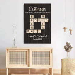 Notre Amour, Notre Histoire, Notre Maison Depuis Avec Mots Croisés - Cadeau Personnalisé | Toile Pour Famille 5 Notre Amour, Notre Histoire, Notre Maison Depuis Avec Mots Croisés - Cadeau Personnalisé | Toile Pour Famille -Vivelamode Soldes Magasin 3490CFR3 notre amour notre histoire notre maison depuis avec mots croises toile famille personnalisable