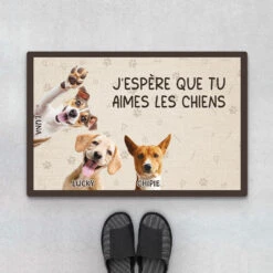 J'espère Que Tu Aimes Les Chiens Avec Photo - Paillasson Personnalisé