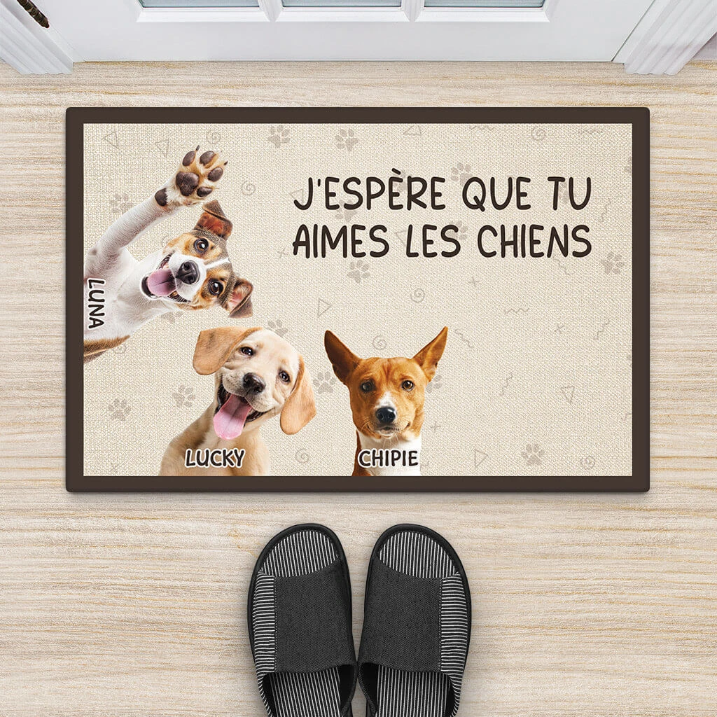 J'espère Que Tu Aimes Les Chiens Avec Photo - Paillasson Personnalisé 2 J'espère Que Tu Aimes Les Chiens Avec Photo - Paillasson Personnalisé – Image 2