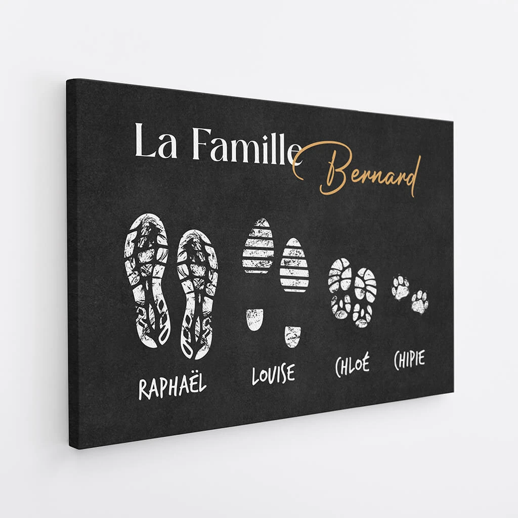 La Famille Avec Empreintes - Cadeau Personnalisé | Toile Pour Famille 2 La Famille Avec Empreintes - Cadeau Personnalisé | Toile Pour Famille – Image 2