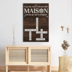 Ce Que Nous Aimons Le Plus Dans Notre Maison - Cadeau Personnalisé | Toile Pour Famille -Vivelamode Soldes Magasin 3526CFR3 ce que nous aimons le plus dans notre maison toile famille personnalisable