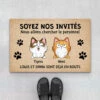 Soyez Notre Invité - Cadeau Personnalisé | Paillasson Pour Amoureux Des Chats -Vivelamode Soldes Magasin 3530DFR1 soyez notre invite paillasson personnalise chat