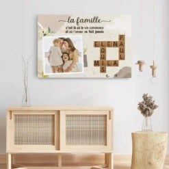 La Famille C'est L'Amour Avec Photo Et Mots Croisés - Cadeau Personnalisé | Toile Pour Famille -Vivelamode Soldes Magasin 3547CFR3 la famille cest lamour avec photo et mots croises toile personnalisable pour famille
