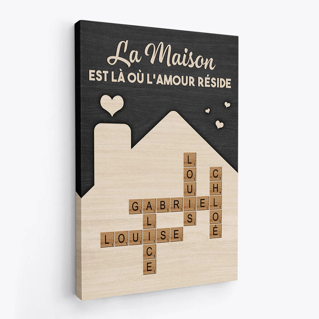 La Maison Est Là Où L'amour Réside - Cadeau Personnalisé | Toile Pour Famille 2 La Maison Est Là Où L'amour Réside - Cadeau Personnalisé | Toile Pour Famille – Image 2