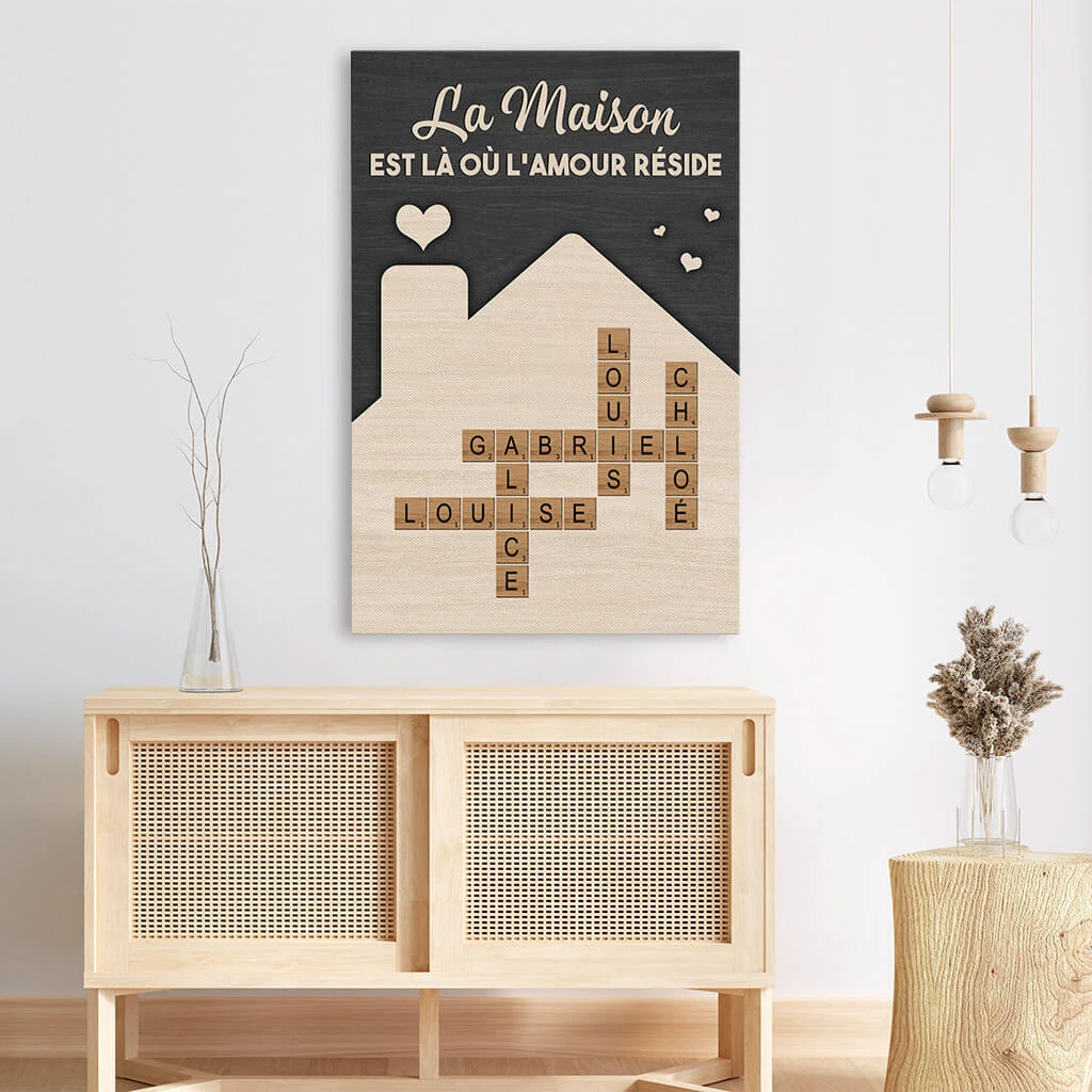 La Maison Est Là Où L'amour Réside - Cadeau Personnalisé | Toile Pour Famille 3 La Maison Est Là Où L'amour Réside - Cadeau Personnalisé | Toile Pour Famille – Image 3
